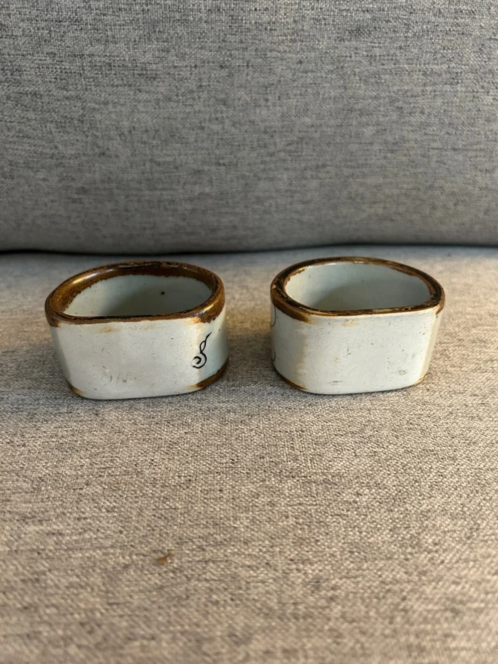 Vintage MCM Ked Edwards Veracruz Pottery Tonala Mexico Napkin Rings